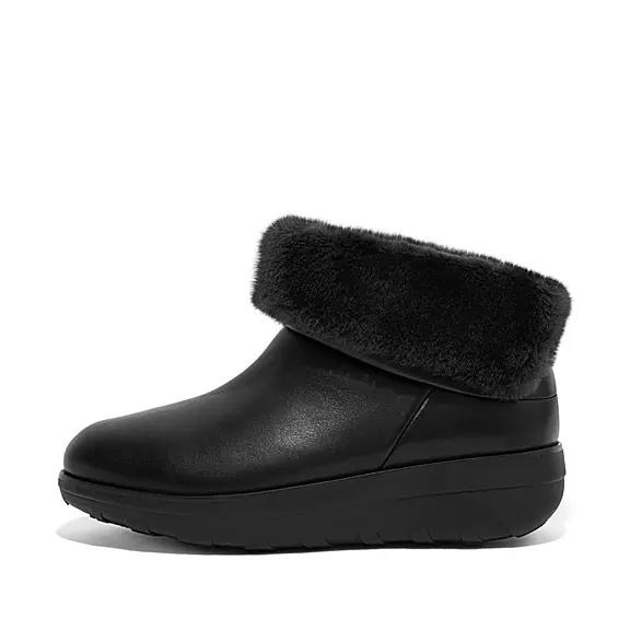 Bottines Femme Fitflop Mukluk Shorty Waterproof Shearling-Lined Noir (ZAJ721346)